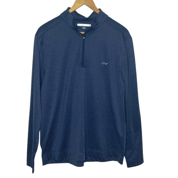 Greg Norman Blue Long Sleeve Active Shirt Top 1/4 Zip Men's SZ M Athletic Stretc - Picture 1 of 10